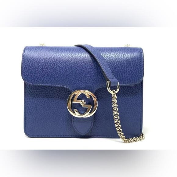Gucci Blue interlocking Leather crossbody/Shoulder Bag - Picture 1 of 8